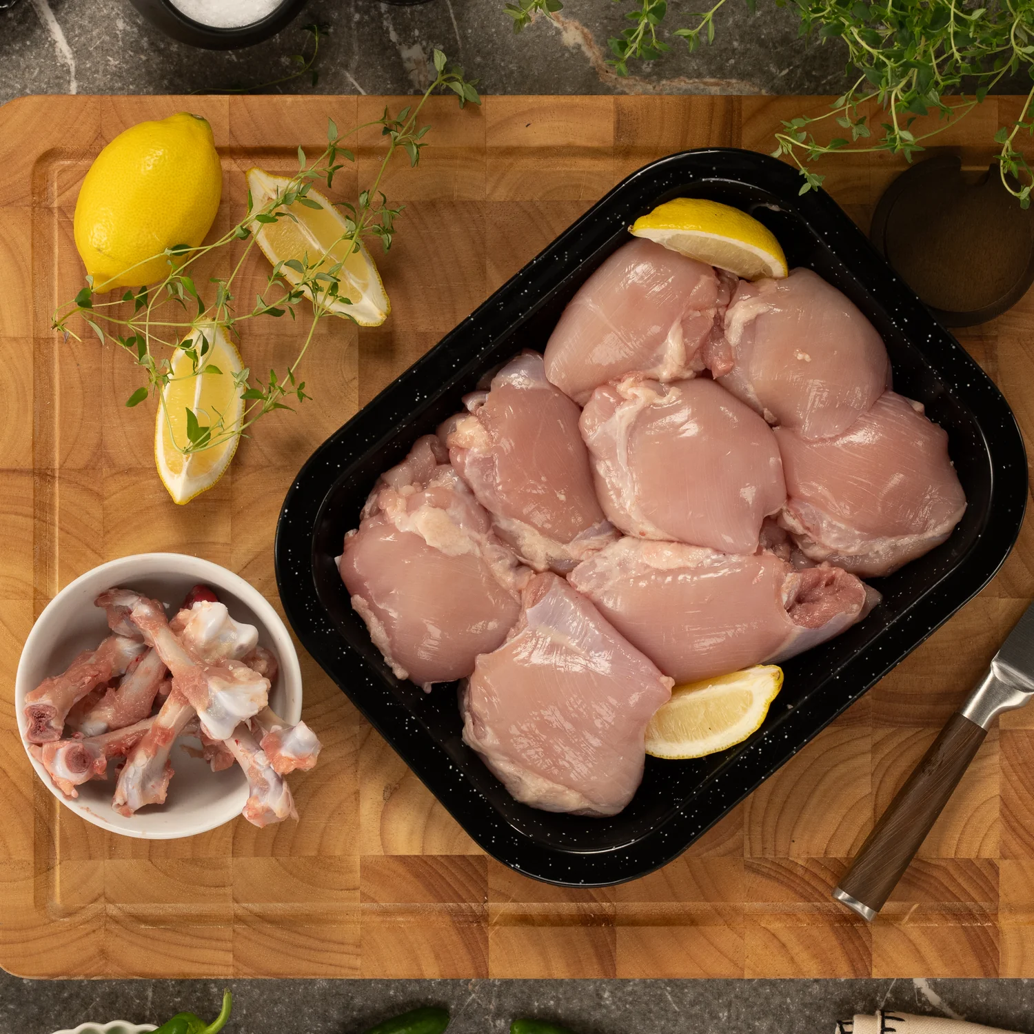 Boneless leg and thigh